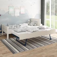 Chambre et rangement-Lit enfant avec lit gigogne en pin blanc 90x200 Achille