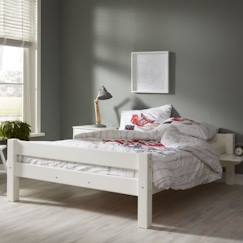 Chambre et rangement-Lit avec sommier en pin blanc 140x200 Lilja