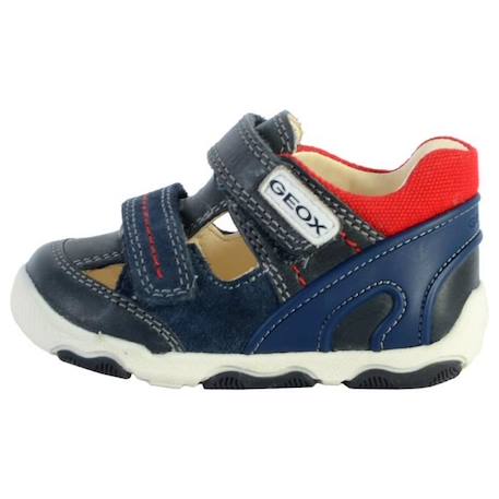 Basket Cuir Enfant Geox - Marine/Rouge - Scratch - Confort exceptionnel BLEU 1 - vertbaudet enfant 