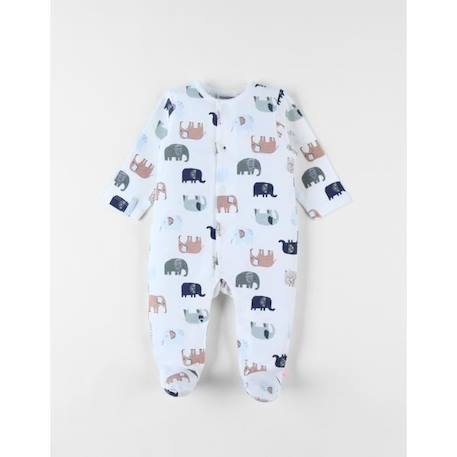 Pyjama 1 pièce imprimé éléphants en jersey BEIGE 1 - vertbaudet enfant 