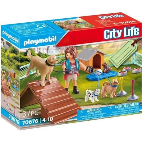 PLAYMOBIL 70676 City life Set Educatrice et chiens, Pour Enfant, dès 4 ans, 37 pièces BLEU 1 - vertbaudet enfant 