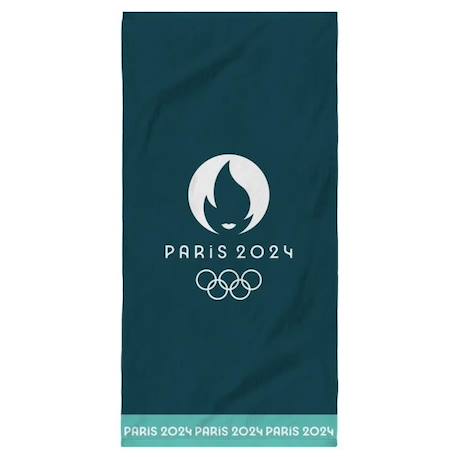 Drap de plage imprimé 100% coton, PARIS 2024 JEUX OLYMPIQUES JEUX BLEU 1 - vertbaudet enfant 