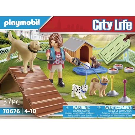 PLAYMOBIL 70676 City life Set Educatrice et chiens, Pour Enfant, dès 4 ans, 37 pièces BLEU 3 - vertbaudet enfant 