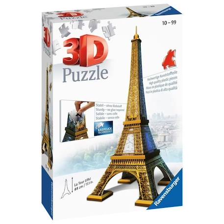 Puzzle 3D Tour Eiffel - Ravensburger - 216 pièces - sans colle - Architecture et monument BLEU 2 - vertbaudet enfant 