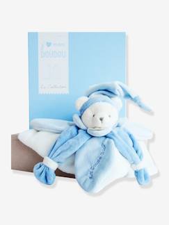 Idées cadeaux bébés et enfants-Doudou carré ours 24cm collector - DOUDOU ET COMPAGNIE