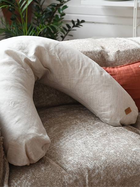 Coussin de maternité et d'allaitement Big Flopsy Brique+cacao+Gris chiné+Lin+marron imprimé+vert 11 - vertbaudet enfant 