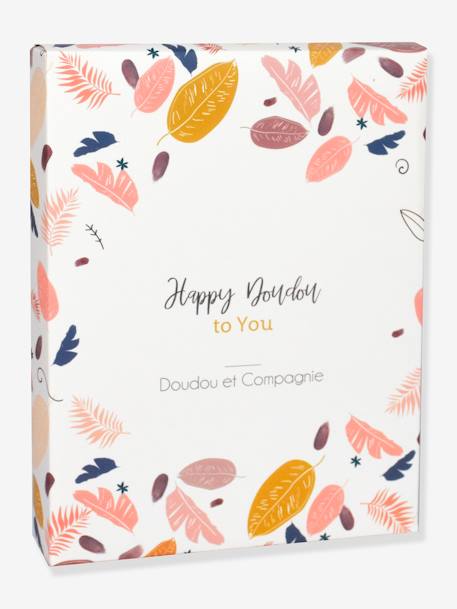 Happy doudou plat 17cm - DOUDOU ET COMPAGNIE boho rose+pop bleu+wild beige 2 - vertbaudet enfant 