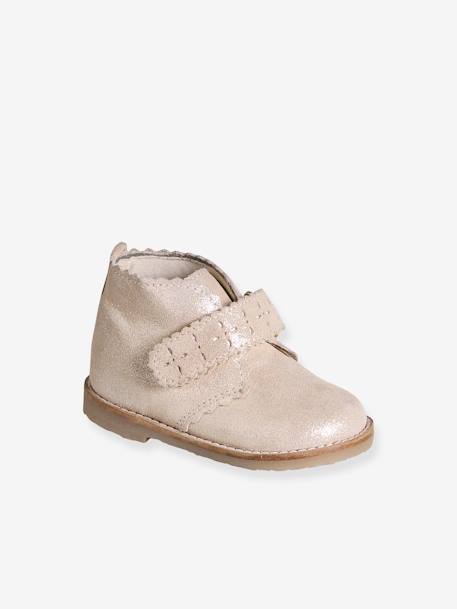 Bottines bébé fille à scratchs or 1 - vertbaudet enfant 