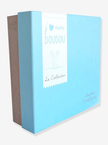 Doudou carré ours 24cm collector - DOUDOU ET COMPAGNIE bleu+rose+taupe 5 - vertbaudet enfant 