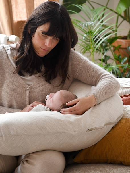 Coussin de maternité et d'allaitement Big Flopsy Brique+cacao+Gris chiné+Lin+marron imprimé+vert 13 - vertbaudet enfant 