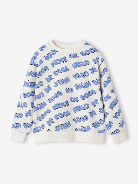 Sweat inscriptions XXL garçon manches longues blanc imprimé 1 - vertbaudet enfant 