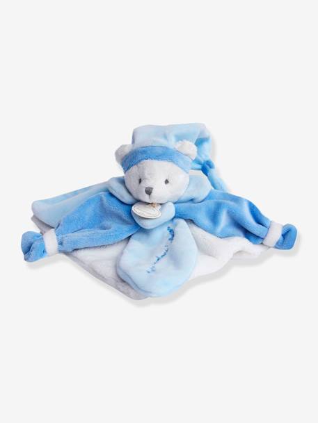 Doudou carré ours 24cm collector - DOUDOU ET COMPAGNIE bleu+rose+taupe 4 - vertbaudet enfant 