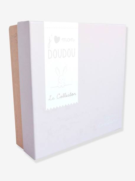 Doudou carré ours 24cm collector - DOUDOU ET COMPAGNIE bleu+rose+taupe 14 - vertbaudet enfant 