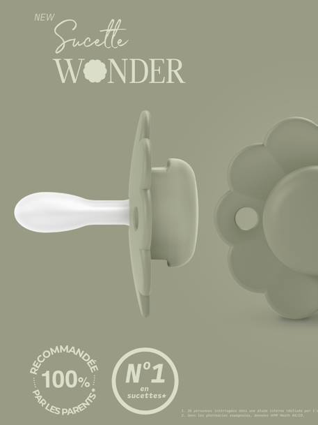 Sucette réversible SX Pro Wonder 6-18 mois Hedge green+Spring lake 1 - vertbaudet enfant 