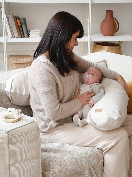 Coussin de maternité et d'allaitement Big Flopsy Brique+cacao+Gris chiné+Lin+marron imprimé+vert 15 - vertbaudet enfant 