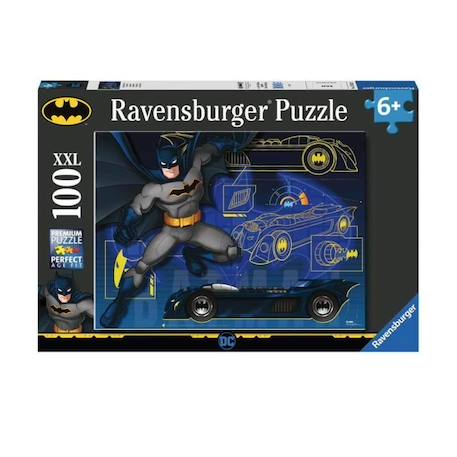 Puzzle Batman La Batmobile - Ravensburger - 100 pièces XXL - Dessins animés et BD - Enfant - Mixte NOIR 2 - vertbaudet enfant 