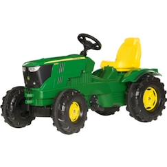 Jouet-Jeux de plein air-Tracteur à pédales JOHN DEERE 6210R Rolly FarmTrac pour enfant de 3 ans et plus - Vert et rouge