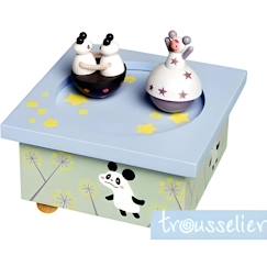 Linge de maison et décoration-Décoration-Boîte à musique en bois Panda TROUSSELIER - Principe d'aimants - 11.5x11.5cm