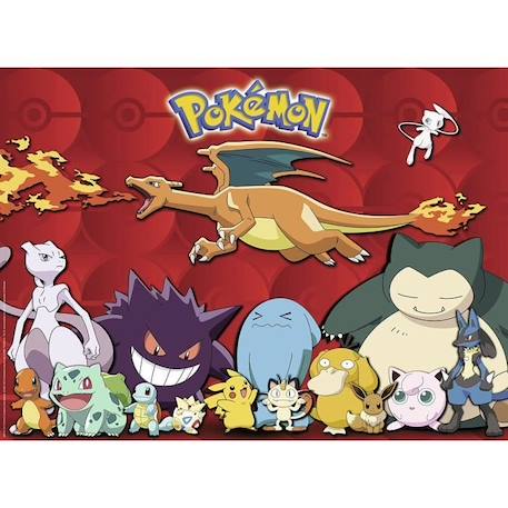Puzzle 100 pièces XXL Pokémon préférés - Ravensburger - Paysage et nature - Rouge - 6 ans ROUGE 1 - vertbaudet enfant 