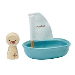 Jouet-Premier âge-Jouets de bain-Jouet pour le bain - Plan Toys - Bateau morse en bois d'hévéa - Personnage amovible