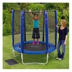 Jouet-Jeux de plein air-Jeux de jardin-Trampoline 180 Bleu avec filet - PLUM - Fantastique et coloré - Mixte - Enfant - 3 ans et plus