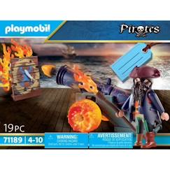 -PLAYMOBIL - 71189 - Pirate et canon de feu - Mixte - Intérieur - Enfant