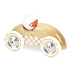 Jouet-Jeux d'imagination-Figurines, mini mondes, héros et animaux-Voiture Rallye checkers GM en bois naturel - VILAC - 100% Made In France