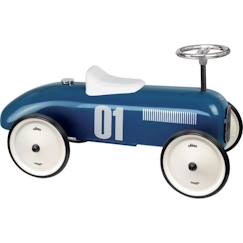 Jouet-Premier âge-Bascules, chariots de marche, trotteurs et porteurs-Porteur voiture vintage bleu pétrole - Vilac - 4 roues - A partir de 18 mois