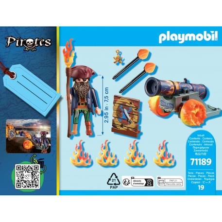 PLAYMOBIL - 71189 - Pirate et canon de feu - Mixte - Intérieur - Enfant BLEU 2 - vertbaudet enfant 