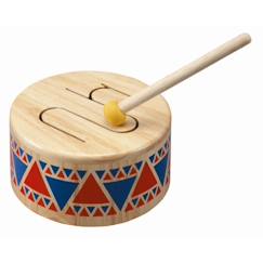 Jouet-Activités artistiques et musicales-Tambour en bois PLAN TOYS - Compact, stable et facile à tenir