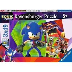 Jouet-Jeux éducatifs-Puzzles-Ravensburger - 00005695 - Puzzles 3x49 p - les aventures de sonic / sonic prime
