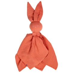 Jouet-Premier âge-Doudous et jouets en tissu-Doudou plat Lapin personnalisable Jeanne - Sevira Kids - Terracotta - Orange - Multicolore - 50 cm x 50 cm