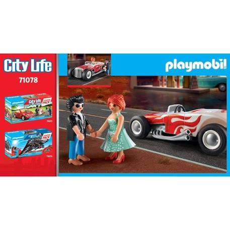 PLAYMOBIL - City Life - Voiture vintage avec couple - Classic Car 50's BLEU 2 - vertbaudet enfant 