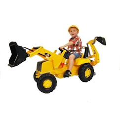 -Rolly Toys - Tracteur à pédales Caterpillar + pelle avant + excavatrice