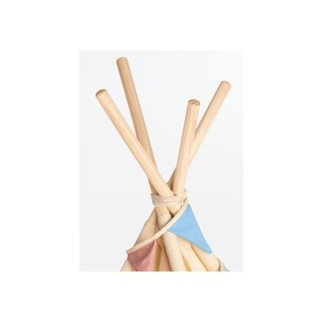 Tente Tipi Yuma pour enfant - Pinolino - bicolore beige bleu - fenêtre et tapis de sol rembourré BLANC 3 - vertbaudet enfant 