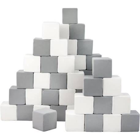 Pyramide en mousse pour enfant - Velinda - lot de 45 blocs - blanc et gris BLANC 2 - vertbaudet enfant 