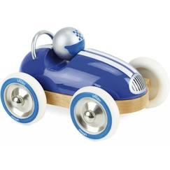 Jouet-Jeux d'imagination-Voiture en bois VILAC - Roadster vintage bleu - Roues en métal et caoutchouc
