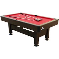 Jouet-Jeux vidéos et jeux d'arcade-Table de Billard - Cougar - Topaz 6ft - Marron et Rouge - Pieds Réglables et Accessoires Inclus