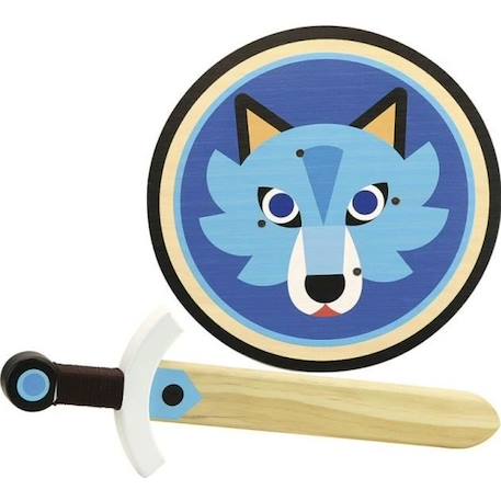 Set bouclier et épée Loup - Vilac - Multicolore - Enfant - 4 ans BLEU 1 - vertbaudet enfant 