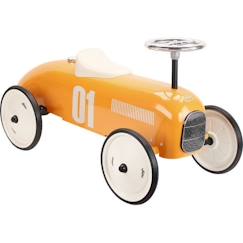 Jouet-Premier âge-Porteur voiture vintage en métal orange - Vilac - Idéal pour les enfants de 18 mois à 2 ans