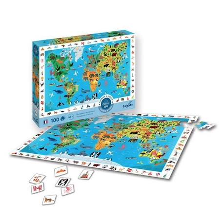 Puzzle Planisphere des animaux - SENTOSPHERE - Moins de 100 pièces - Multicolore BLANC 2 - vertbaudet enfant 