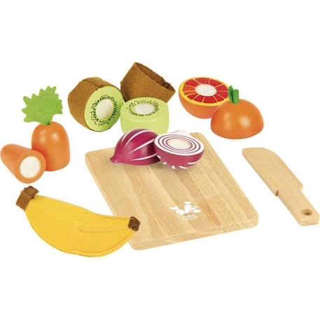 Jeu de découpage de fruits et légumes en bois - VILAC - Jour de marché - Mixte - 24 mois - 5 pièces BLEU 2 - vertbaudet enfant 
