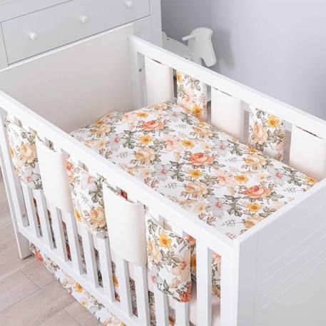 Tour de lit modulable et réversible - Néo Vintage Multicolore - Pour lit bébé de 60x120 ou 70x140 cm BLANC 2 - vertbaudet enfant 