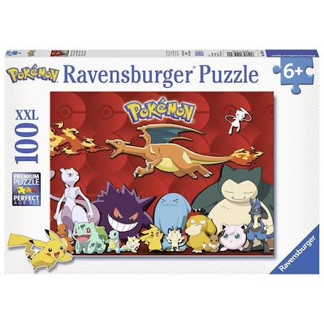 Puzzle 100 pièces XXL Pokémon préférés - Ravensburger - Paysage et nature - Rouge - 6 ans ROUGE 2 - vertbaudet enfant 
