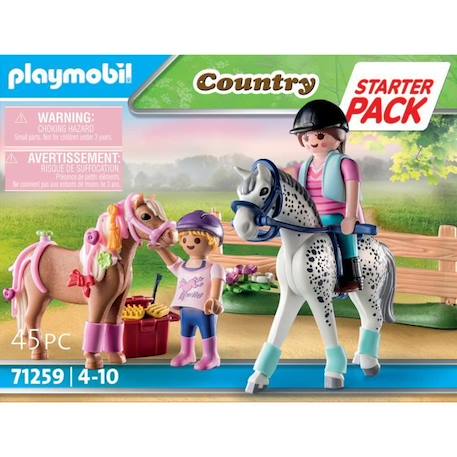 PLAYMOBIL - 71259 - Country - Starter Pack - Cavaliers et chevaux BLEU 5 - vertbaudet enfant 
