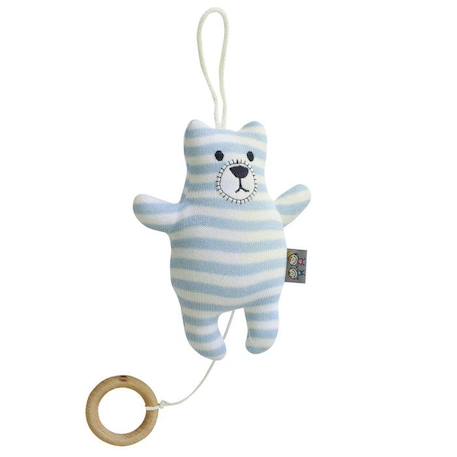 Peluche mobile musicale - SEVIRA KIDS - Ourson - Tricot de coton - Oeko-Tex - Fibres de silicone BLANC 1 - vertbaudet enfant 