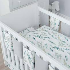 Linge de maison et décoration-Tour de lit modulable et réversible, Eucalyptus Multicolore Pour lit bébé de 60x120 ou 70x140 cm
