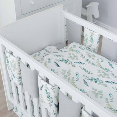 Tour de lit modulable et réversible, Eucalyptus Multicolore Pour lit bébé de 60x120 ou 70x140 cm BLANC 1 - vertbaudet enfant 