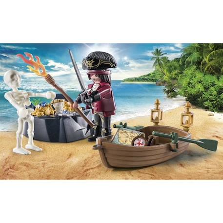 PLAYMOBIL - 71254 - Les Pirates - Starter Pack Pirate et barque - 42 pièces - Pour enfants de 4 ans et plus BLEU 2 - vertbaudet enfant 
