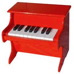 Jouet-Jeux d'imitation-VILAC - Piano rouge 18 touches avec partitions